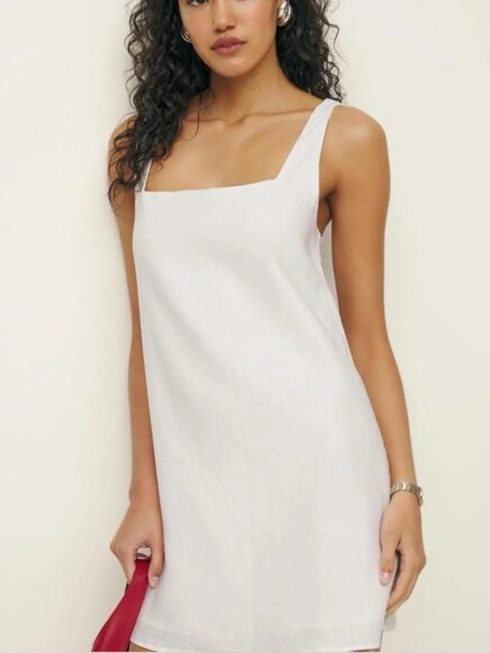 NWT Reformation Cami White Linen Mini Dress